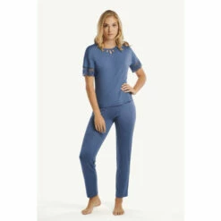 Lisca &apos;Juliette&apos; Pyjama Short Lace Sleeve Top And Bottoms Set For Female