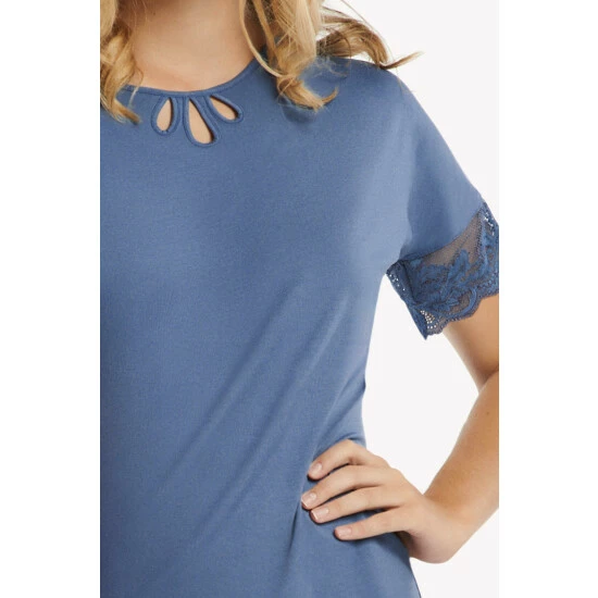 Lisca 'Juliette' Pyjama Short Lace Sleeve Top And Bottoms Set For Female - Image 3