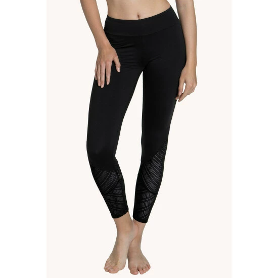 Lisca Black 'Powerful' High Waisted Sports Leggings For Female