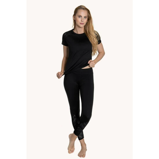 Lisca Black 'Powerful' High Waisted Sports Leggings For Female - Image 4