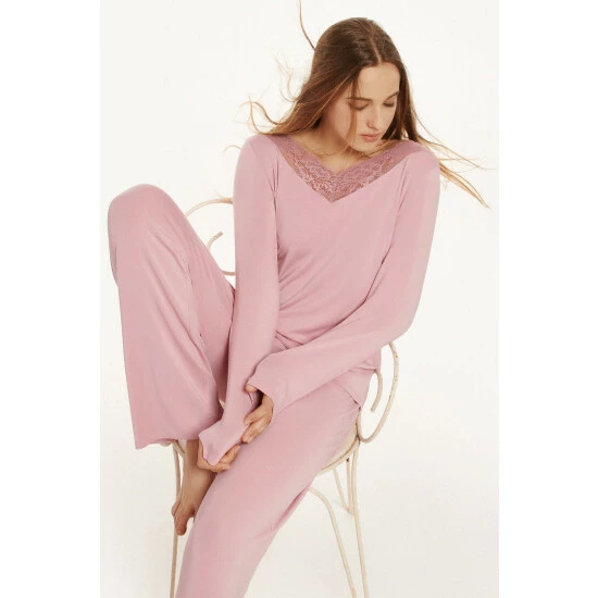 Lisca 'Isabelle' Long Sleeve Modal Pyjama Top For Female - Image 2