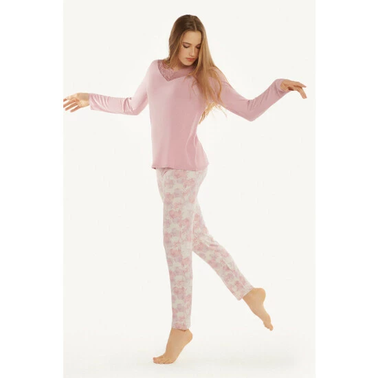 Lisca 'Isabelle' Long Sleeve Modal Pyjama Top For Female - Image 5