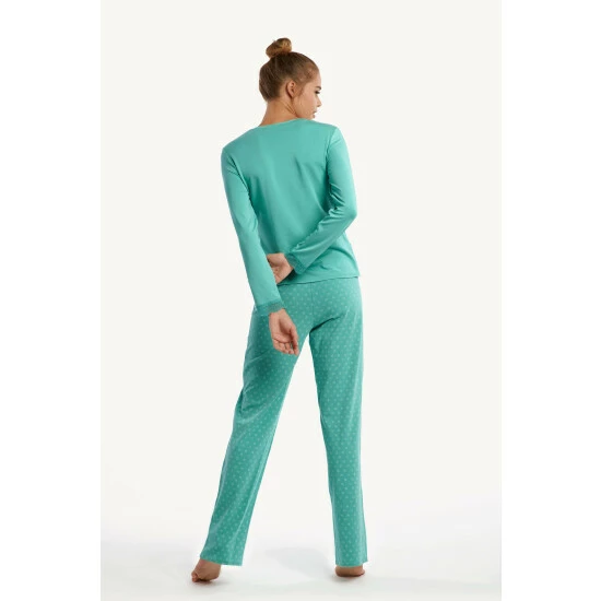 Lisca Cotton Blend 'Endless' Pyjama Long Sleeve Top And Bottoms Set For Female - Image 2