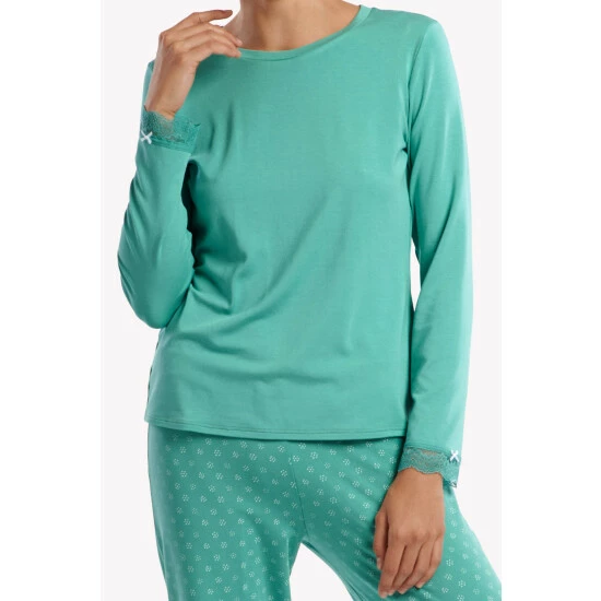 Lisca Cotton Blend 'Endless' Pyjama Long Sleeve Top And Bottoms Set For Female - Image 3
