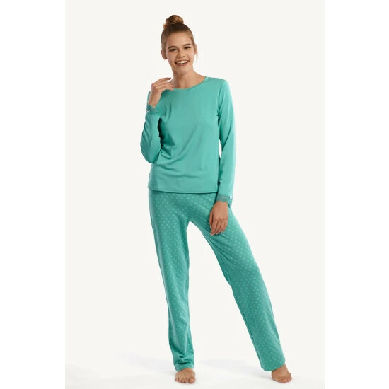 Lisca Cotton Blend 'Endless' Pyjama Long Sleeve Top And Bottoms Set For Female - Image 5