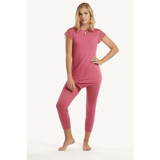 Lisca 'Juliette' Pyjama Short Lace Sleeve Top And Legging Set For Female - Image 5